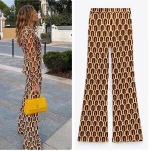 Zara geometric-patterned pants